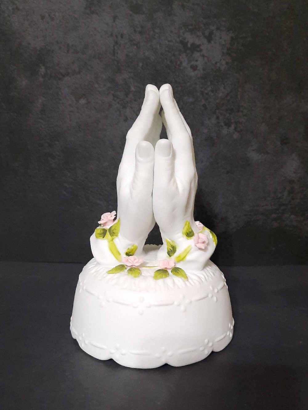 Vintage Touch Of Rose By Roman Praying Hands Music Box